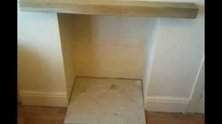 Floating Oak Beam installation over Fireplace Mantel Lintel shelf The beam is to take a downward force! "CHECK OUT MY" http://www.youtube.com/watch?v=ACHz0tWj10o.