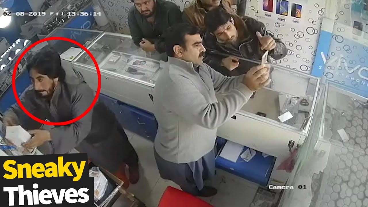 Sneaky Thieves Caught Stealing Phones On Camera - YouTube