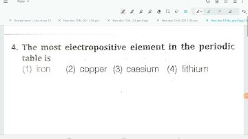 the most electropositive element in the periodic table is