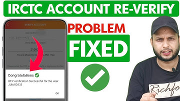 irctc account verify problem | OTP not received | irctc mobile number and Gmail verification #irctc