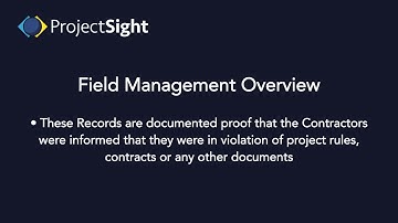 ProjectSight Training - Field Management Overview