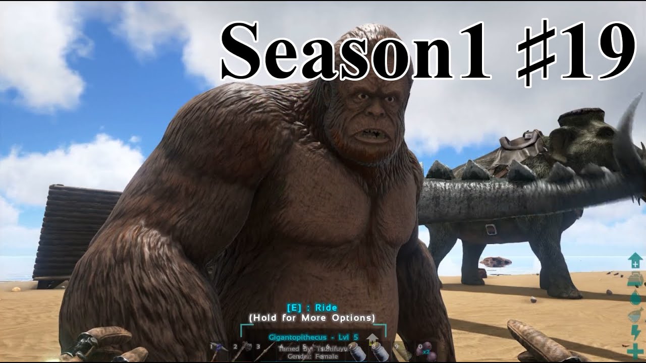 19 Ark Isl S1 ギガントピテクスをテイム Pc版公式pve Ark Survival Evolved Youtube