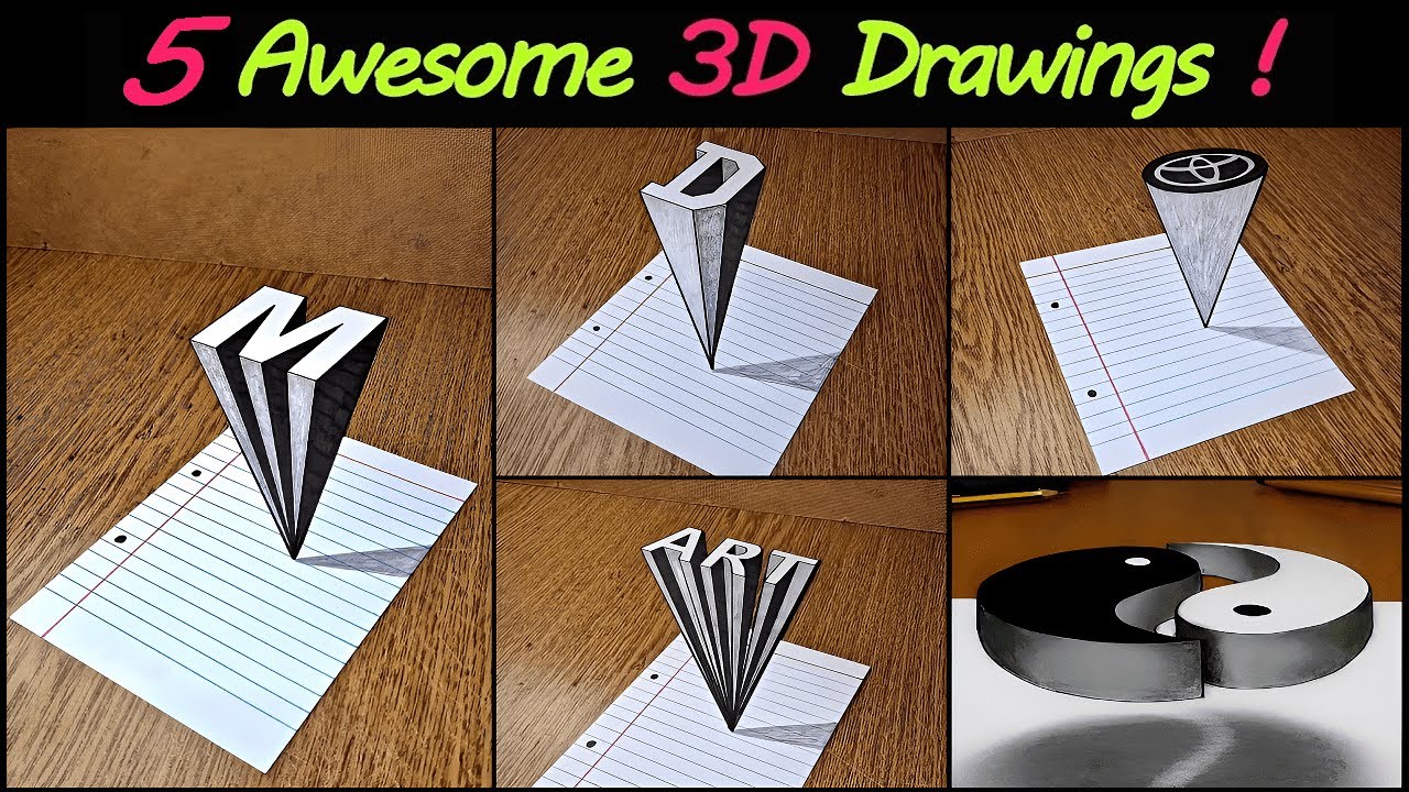 Compilation With Amazing and Easy to Make 3D Drawings - Awesome Trick ...