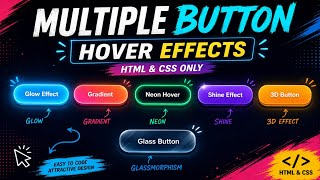 5 Amazing CSS Button Hover Effects 🔥 | HTML & CSS Only | Modern UI Design Tutorial