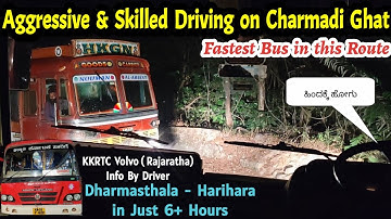 Aggressive & very Skilled Driving on Dangerous Charmadi Ghat | KKRTC #bus #volvo #ksrtc