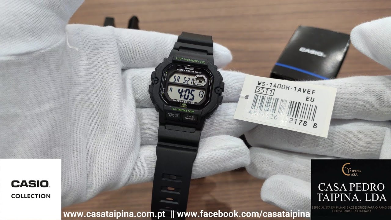 Casio Collection Orologio Digitale Uomo WS-1400H-1AVEF, Cassa In Resina, Resistente, Con Funzioni Sportive E Cronometro