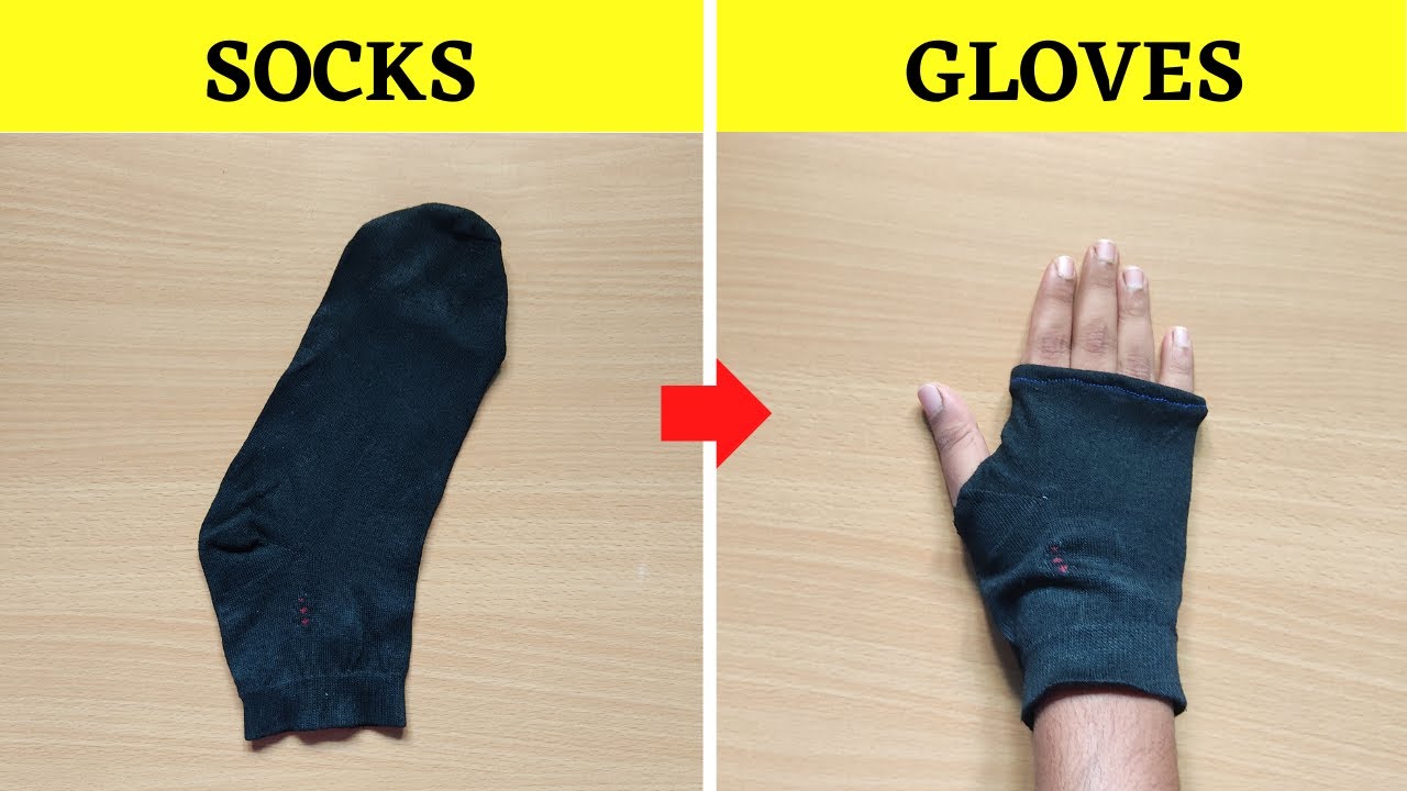 Hand Gloves From Old Socks. · How To Make Fingerless Gloves · Sewing on Cut  Out + Keep