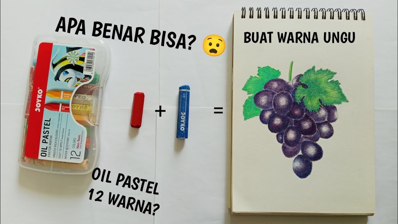 Cara membuat warna ungu dari crayon 12 warna | Oil pastel Joyko - YouTube