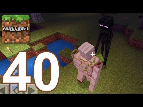 Minecraft Pocket Survival - Gameplay Walkthrough Part 40 - Iron Golem vs Enderman (iOS, Android)