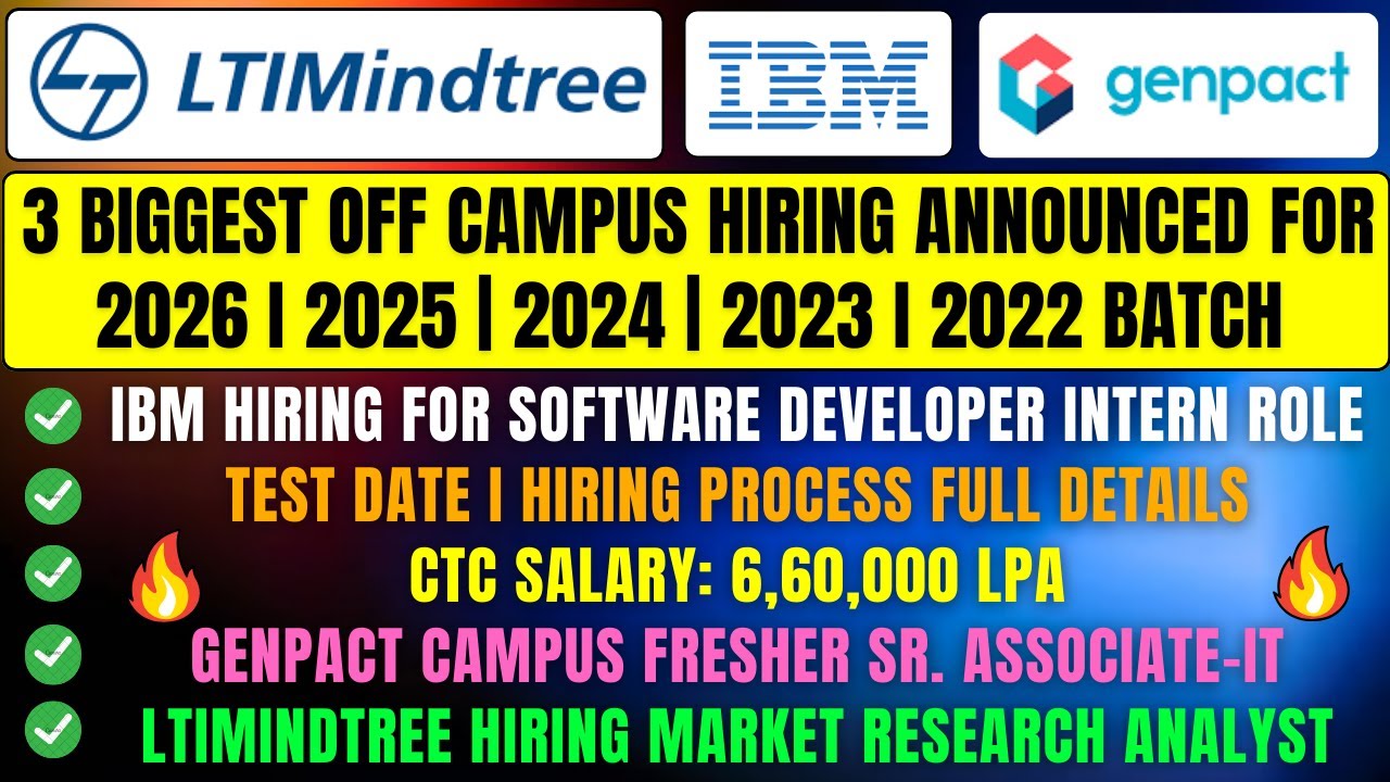 LTIMindtree , IBM , Genpact Biggest Hiring | OFF Campus Drive 2026 ...