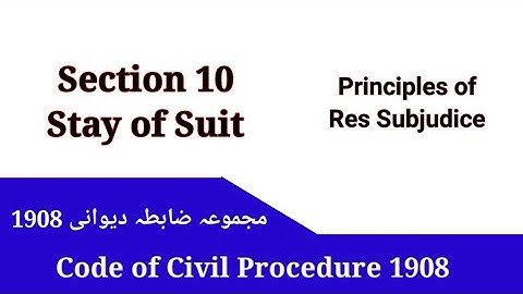 Cpc Section 10 | Stay of Suit under Cpc | Res Subjudice CPC