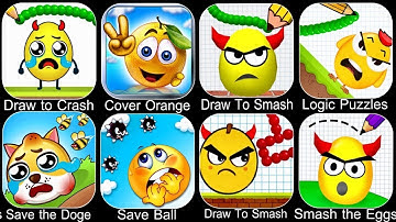 Draw to Smash Gameplay,Draw To Smash,Hide Ball,Logic Puzzles,Draw to Crash,Smash the Eggs...