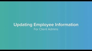 ETC: Updating Employee Information for Client Admins