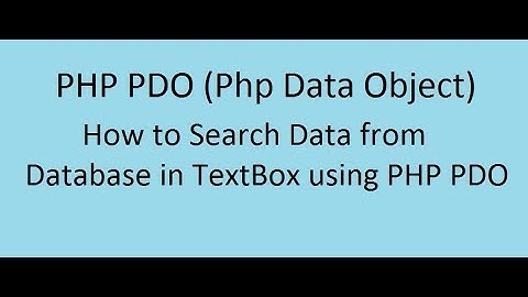 How to Search Data from Database in TextBox using PHP PDO