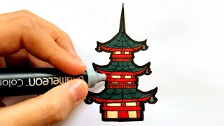Comment dessiner un temple japonais ! (Pagode)