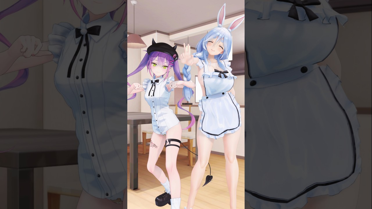 [Hololive] 하녀 EMERGENCY 댄스 | Tokoyami Towa, PekoMama, Pekora [MMD]