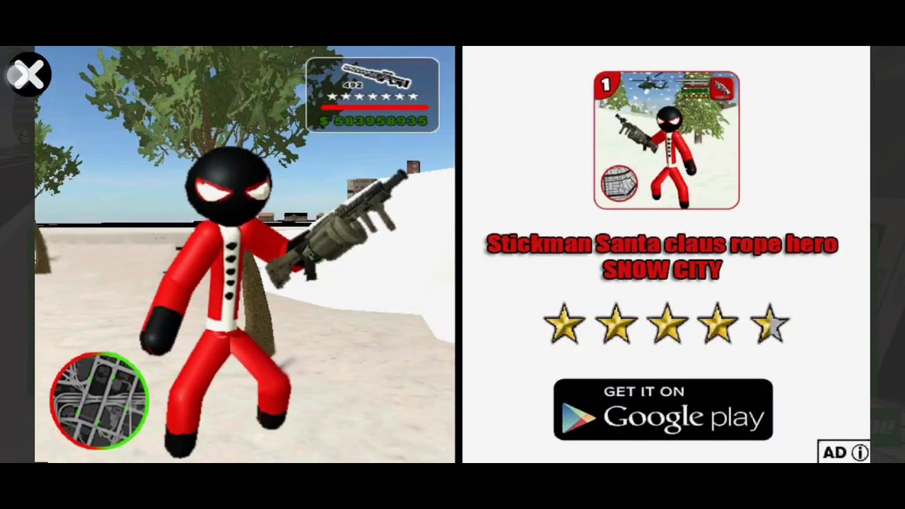 us army stickman rope hero mafia crime gameplay