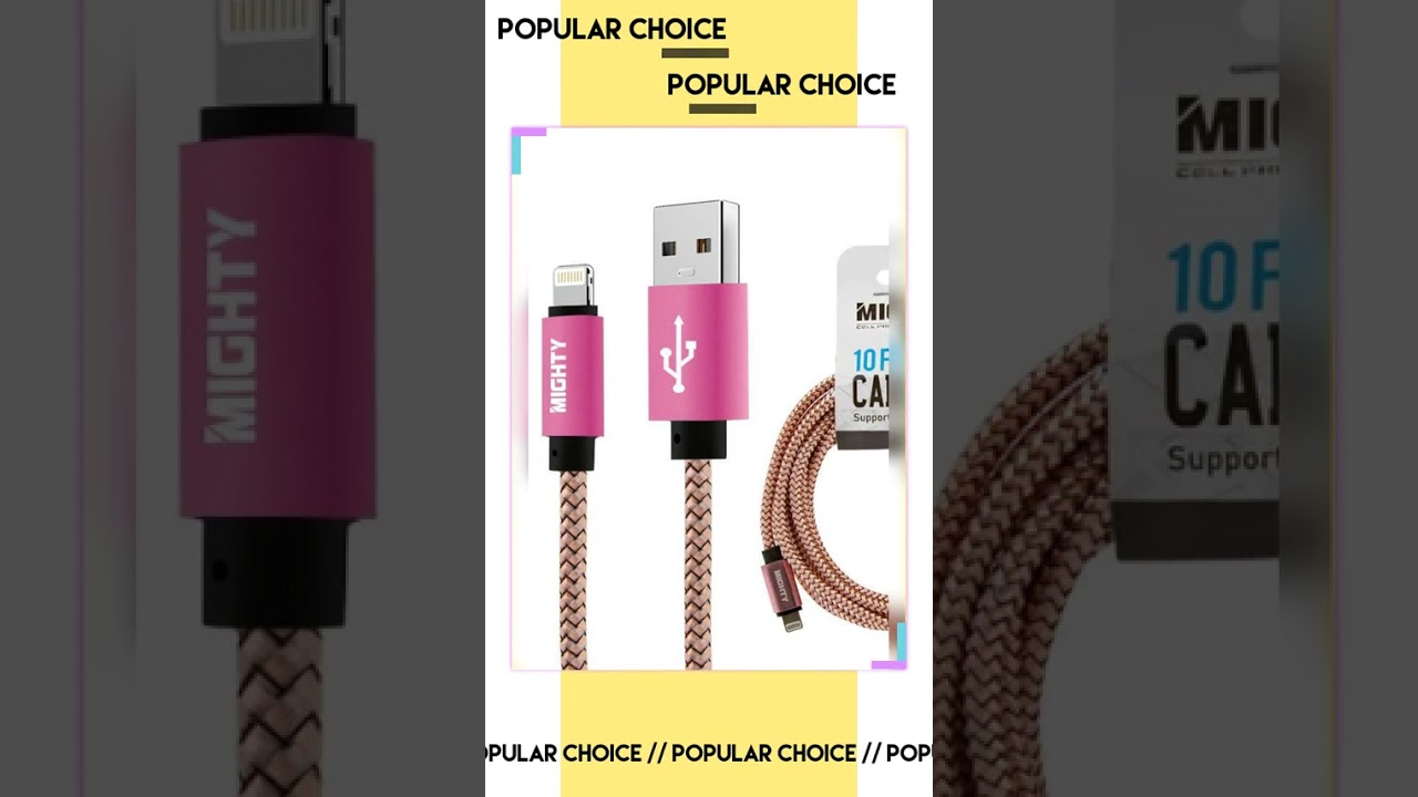Lightning 10FT Super Cable Purple or Pink Fast Charging