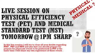 LIVE SESSION TOMORROW @1 PM (PST PET &PMT)
