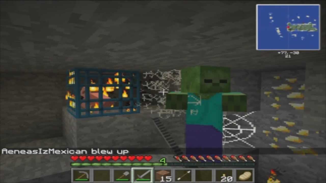 Minecraft Beached Hippo Survival Map Ep. 2 Creepers Blew Up The Diamonds!