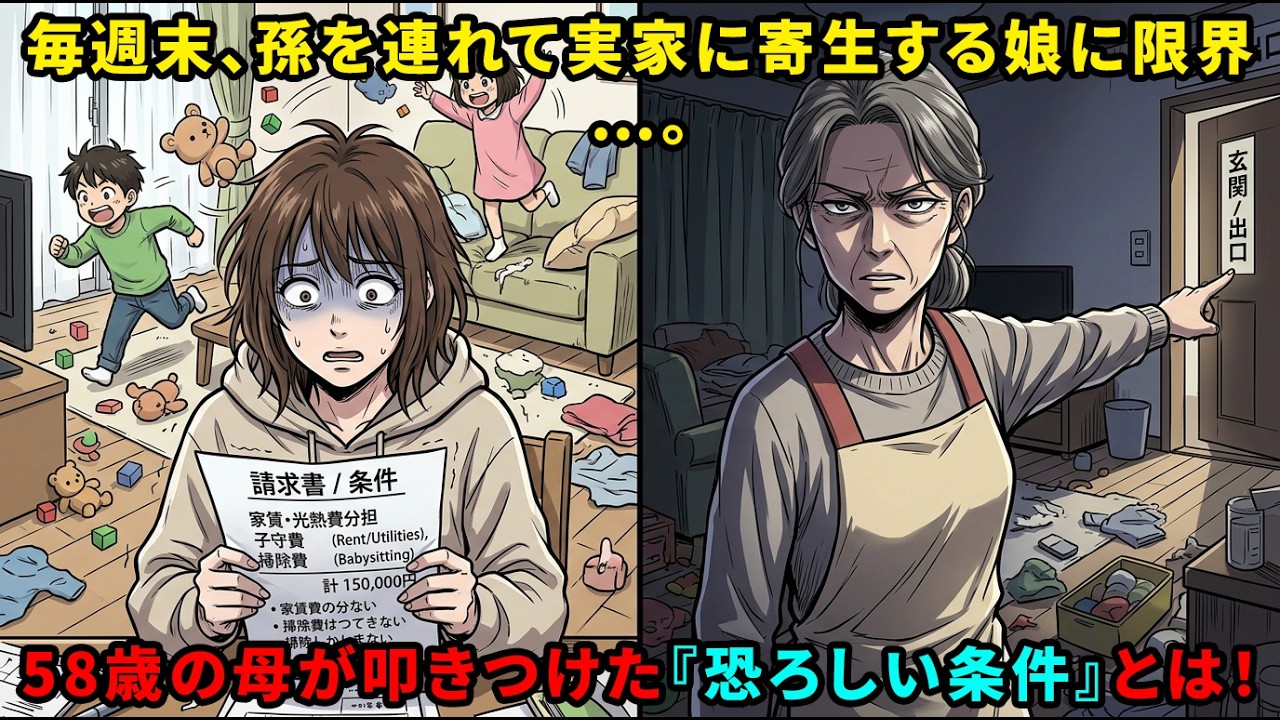 【孫貧乏の罠】毎週末、実家に寄生する娘に「孫への出費」も体力も限界…。ATM扱いされた58歳の母がブチギレて突きつけた『恐ろしい条件』と娘の末路【シニア朗読】