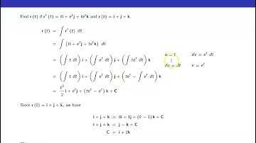 Integral of a Vector-Valued Function Example