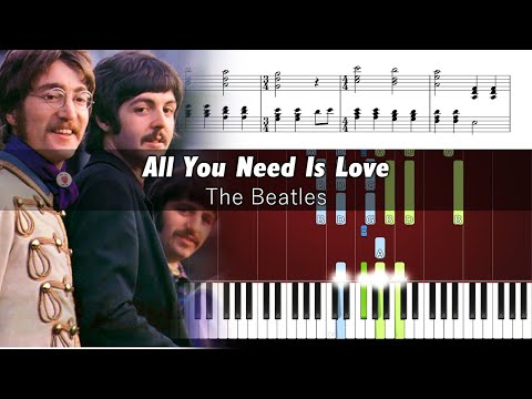 The Beatles - All You Need Is Love - Piano Tutorial + SHEETS