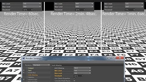 Cinema 4D Quick Tip: Anti-Aliasing Levels & Threshold effect on Render time and Quality
