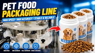 Pet Food Automatic Weighing Filling Capping Labeling Sealing Packaging Production Line