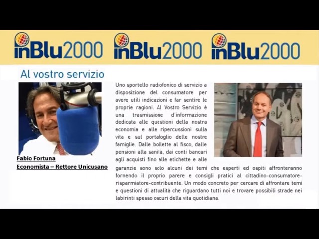 Fabio Fortuna ad Al Vostro Servizio   OCCUPAZIONE E LAVORO 2026 di in Blu 2000 del 15 05 2026