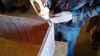 Attaching  floor molding to cedar chest kit box