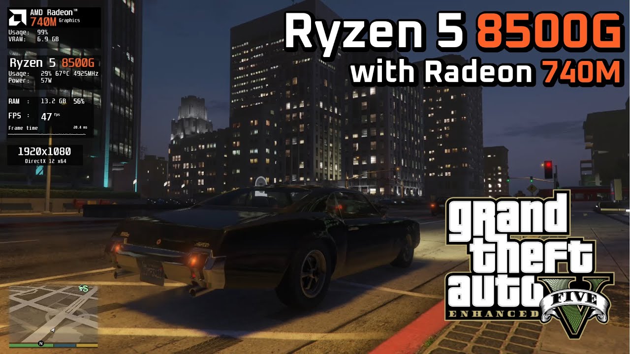 Amd Radeon 740m Graphics GTA V Enhanced | Ryzen 5 8500G | AMD Radeon 740M Graphics - YouTube