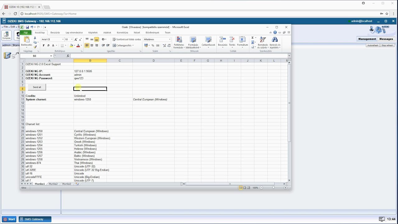 Send SMS from Ozeki Excel Client