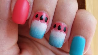 watermelon inspired nail