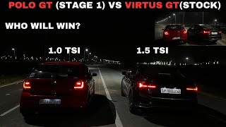 2021 POLO GT(TUNED) VS 2023 VIRTUS GT | DRAG RACE | 1.0 TSI AT VS 1.5 TSI DSG | DETAILED VIDEO ON VW