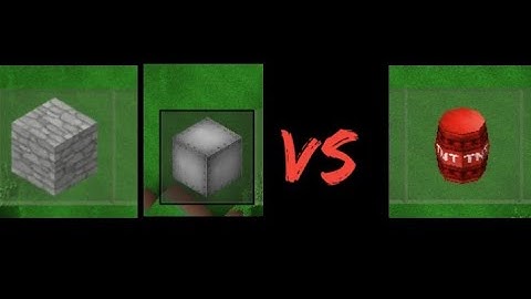 mini block craft 3d (cobblestone +solid iron block vs large incendiary keg)
