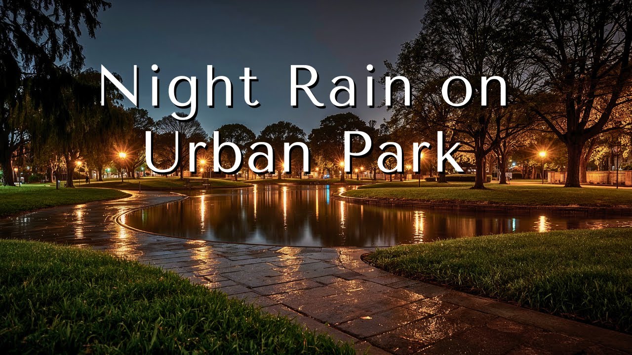 Night Rain at Urban Park 🌧️ (3 Hours of Peaceful Rain Sounds for Sleep, Relax & Focus)
