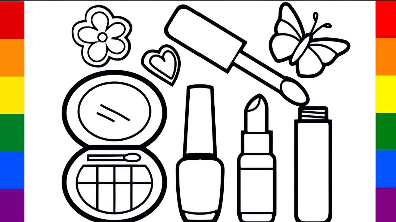 Рисование набора косметики для детей и малышей | Простые рисунки для детей