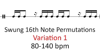 Swung 16th note permutations (var 1) | 80-140 bpm sheet music