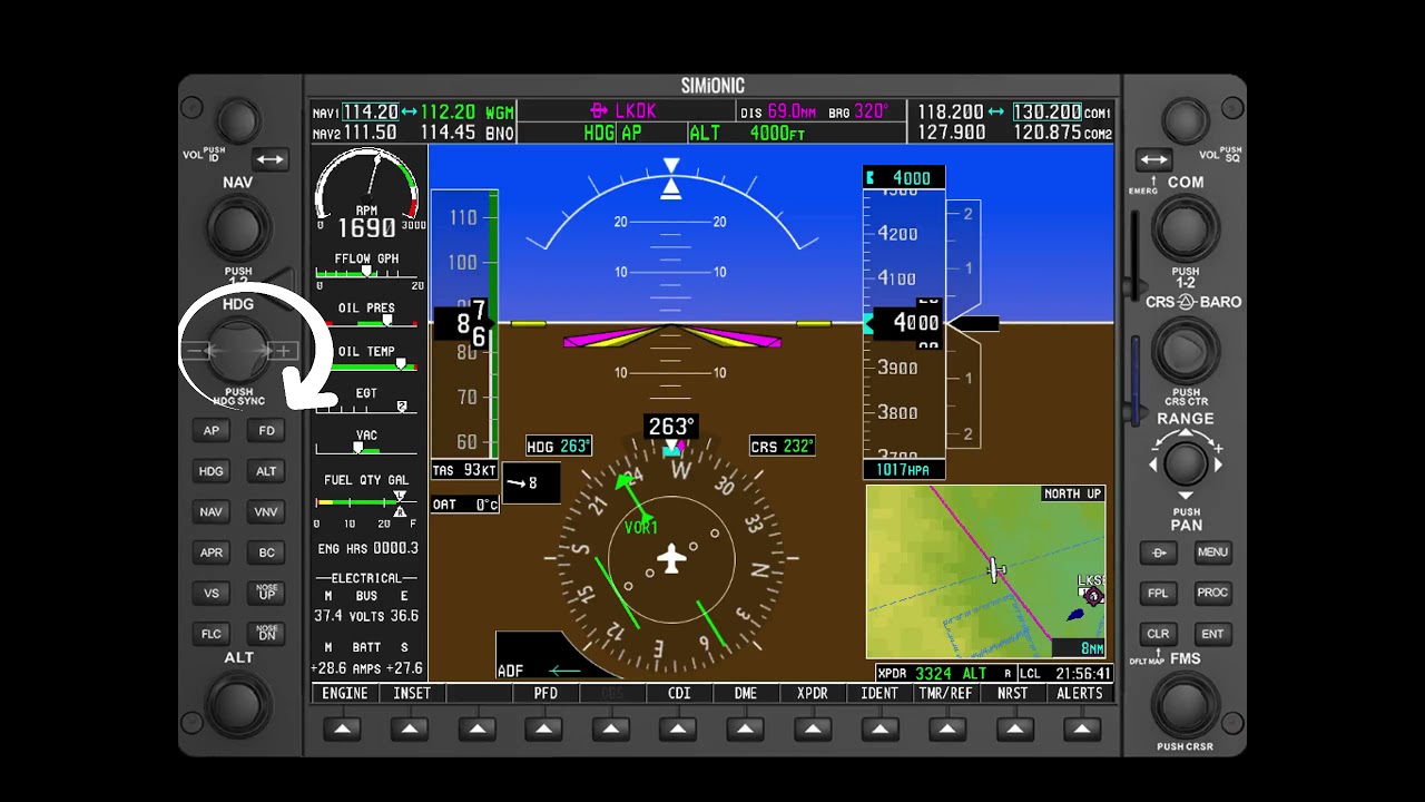 Autopilot jak používat nastavování kurzu (Heading bug) YouTube