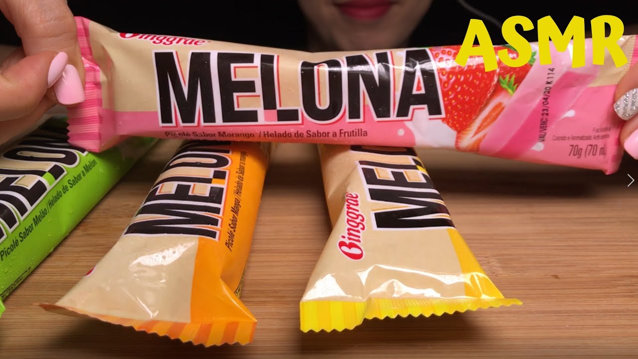 ASMR Melona Four Flavors Eating Sound 메로나 4가지 맛 먹방 Cuatro Sabores de