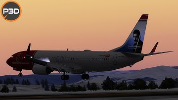 P3Dv5 - PMDG 737 NGXu | HEAVY landing on short 1900m runway in Norway.