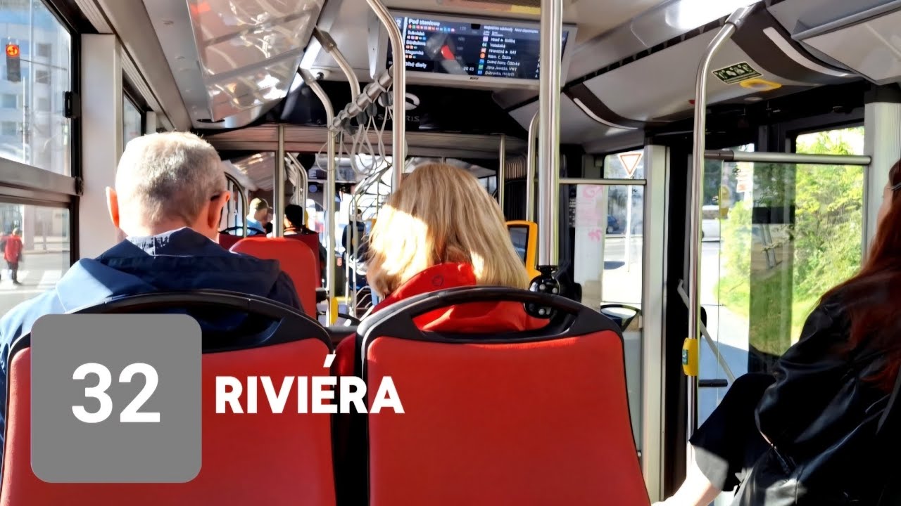 Jazda autobusom SOLARIS NEW URBINO 18 na linke 32 v úseku Hlavná stanica – Riviéra