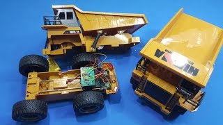 Bung Xe Tải ben Huina Toys - Xem kết cấu nâng ben đơn giản