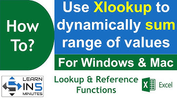 How to use Xlookup to dynamically sum a range of values in Microsoft Excel | Learn in 5 Minutes