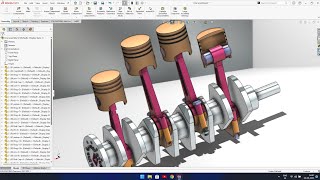 Ex 87 || four cylinder ic engine drawing #solidworks || chapter 3