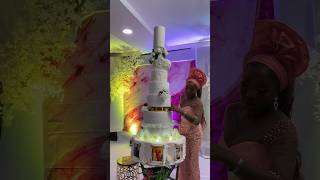 Decorating my biggest wedding cake! 8-tiered white wedding cake #subscribe #cake #bakerlife #baking