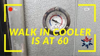 WALK IN COOLER IS AT 60 DEGREES