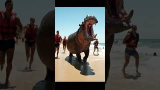 Hippo Chaos Unleashed Beach Terror Caught In Shaky 8K Handheld
