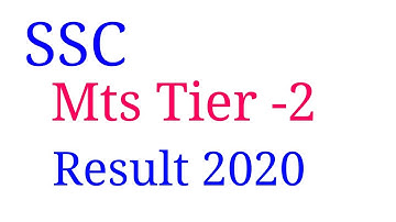 Ssc mts tier 2 result 2019 / 2020 ,Cgl 2018 Tier 3 result